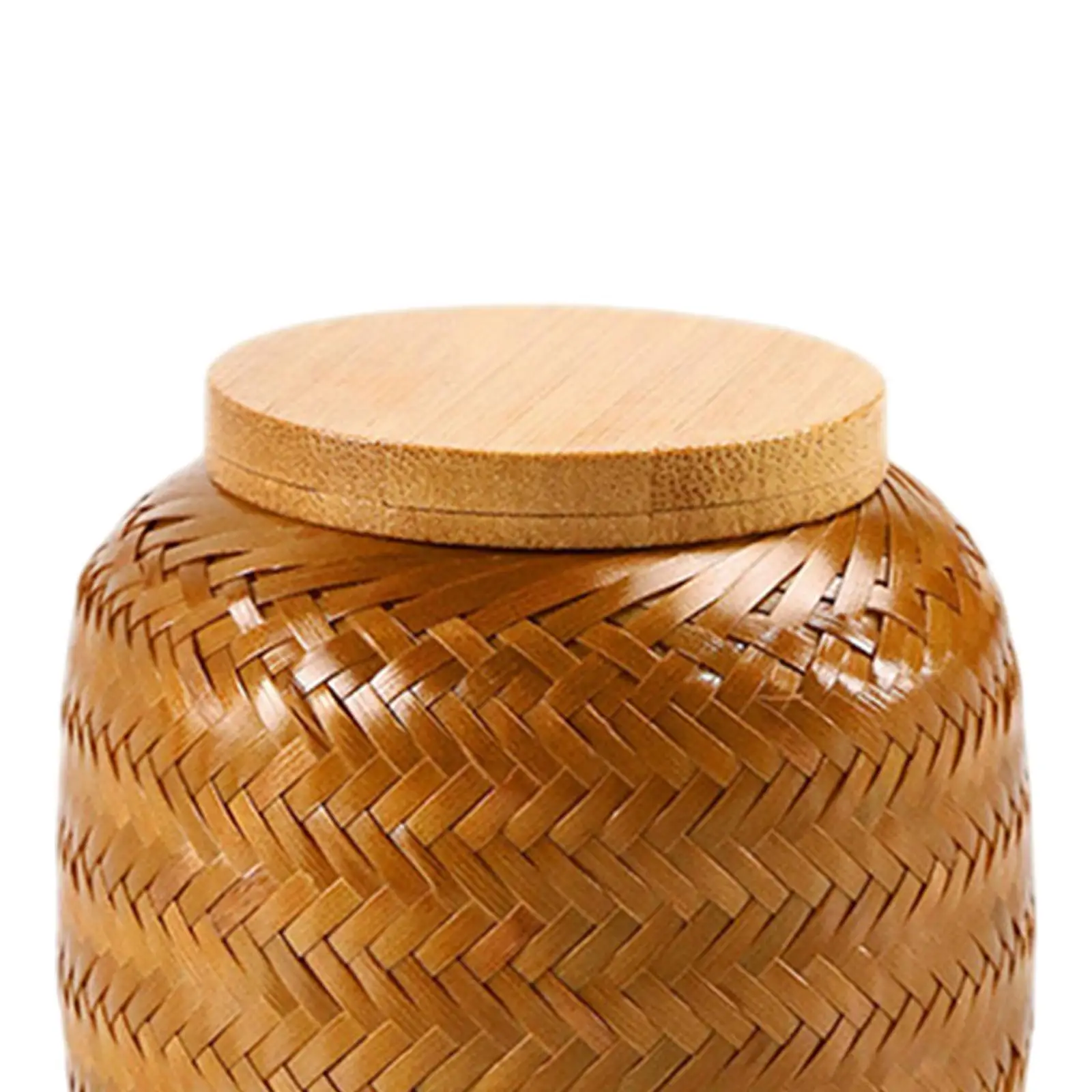 Woven Tea Container Traditional Portable Rattan Tea Jar for Coffee Sugar