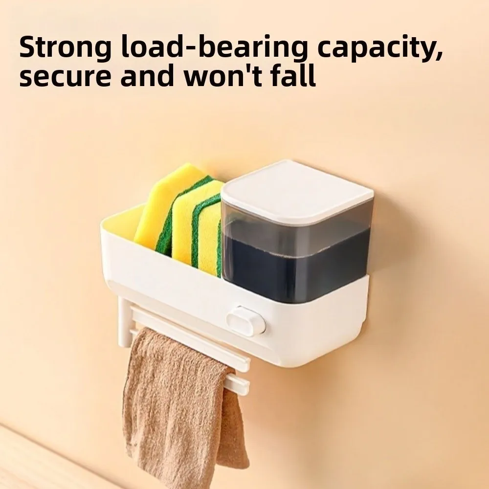 

Wall Mounted Kitchen Soap Dispenser Large Capacity Waterproof Design Hand Press Dispenser With Drain Hand Press