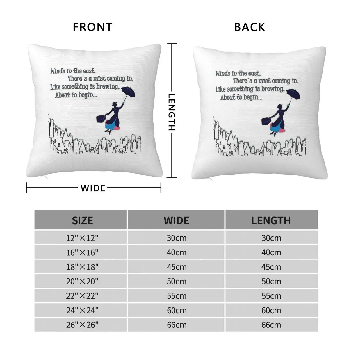 Mary Poppins Something Is Brewing Square Pillowcase Polyester Linen Velvet Creative Zip Decorative Pillow Case Home Cover 18