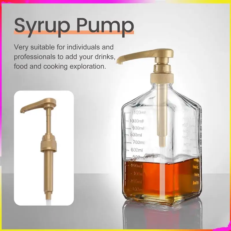 M04K 10 Pcs Coffee Milk Tea Dispenser Syrup Pump Gold Liquid Dispenser For Torani Syrup 8Ml Juice Bottle Dispenser Pump