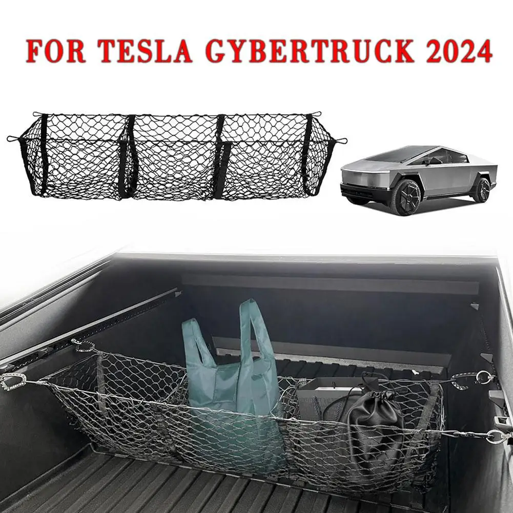   Для Tesla Cybertruck 2024, грузовая сетка, органайзер для кровати, сетка для хранения, аксессуары для грузовиков, держатель для продуктов N1C7