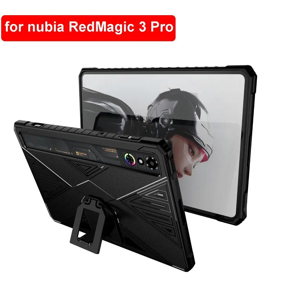 

New TPU Tablet Case Shockproof Anti-Scratch Back Cover with Stand Soft Protective Shell for nubia RedMagic 3 Pro