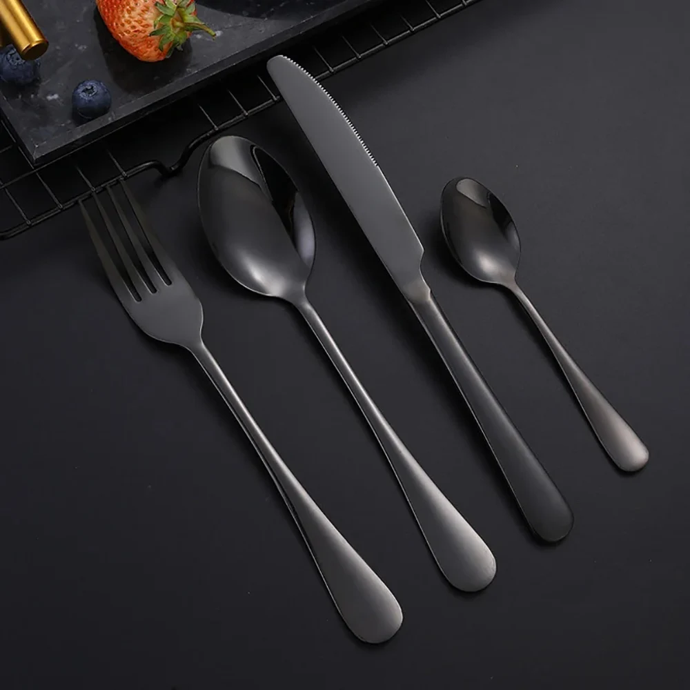 16Pcs Cutlery Set Stainless Steel Steak Cutlery Cutlery Western Cutlery Matte Dishwasher Safe Kitchen Tableware Set