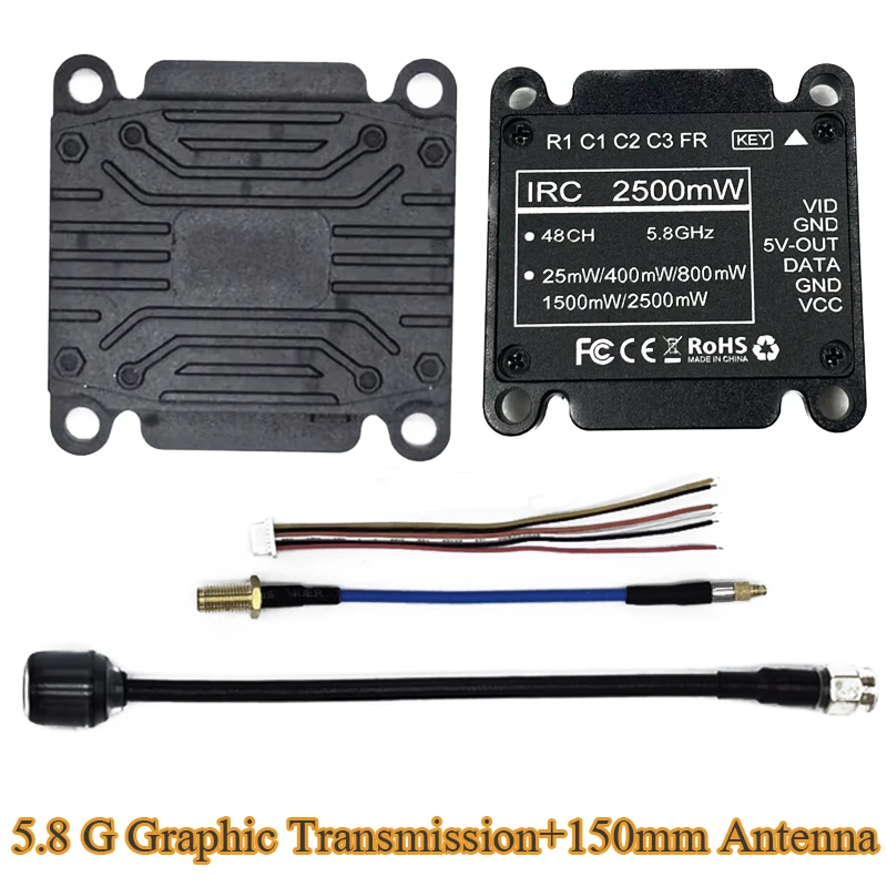 5.8G Image Transmission VT5804-BAT 2.5W High Power Fixed Wing Traverser OSD Tuning Antenna