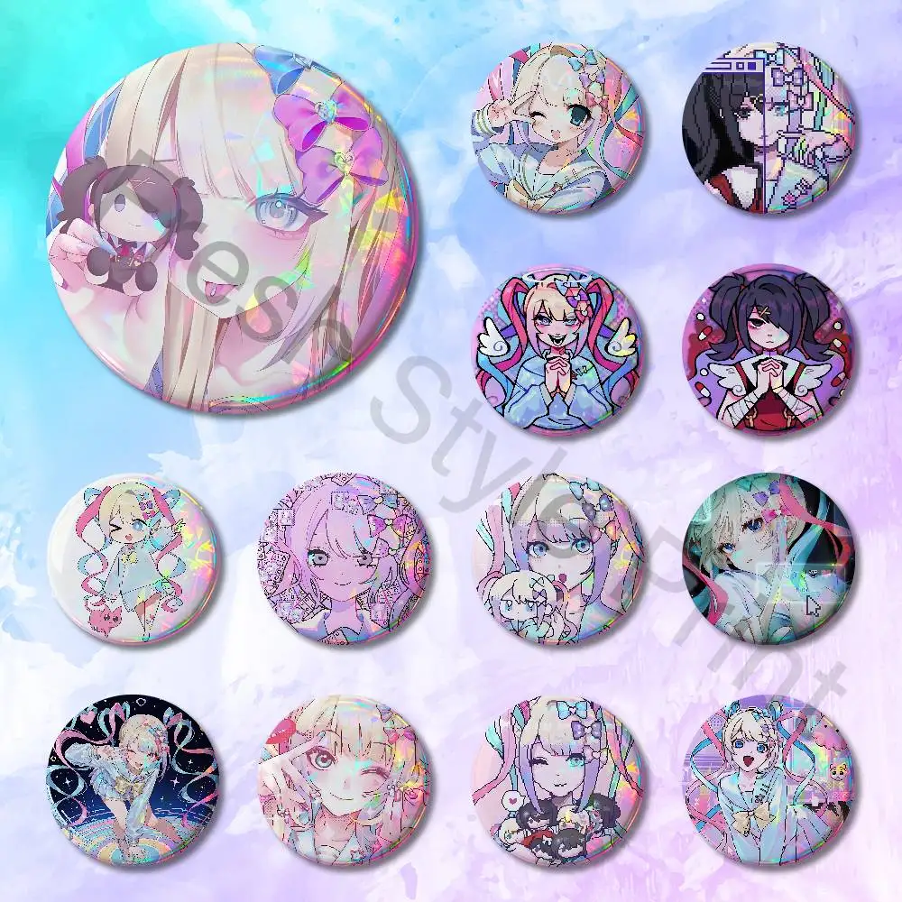 

N-Needy Streamer O-Overload 58mm 44mm HD Print Brooch Badges Pretty Derby Round Display Brooches Lapel Pins