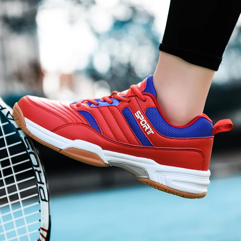 New Men\'s Leather Shoes Fashion Tennis Table Tennis Shoe Training Badminton Shoe Large Size 38-46 Outdoor Sneakers Running shoes