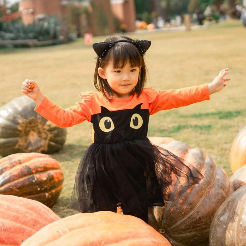 

Костюм ведьмы на Хэллоуин, детское украшение для сцены, наряд для выступлений для девочек, традиционная этническая одежда из полиэстера с рисунком Sle