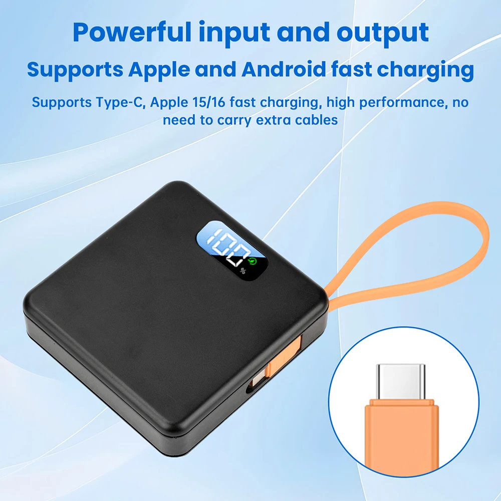 18650 Power Bank-Gehäuse, 10 W, 22,5 W, schnelles Aufladen, mobile Powerbox, USB-Typ-C, kein Löten, Lithium-Batterie, DIY-Kit, integriertes Kabel