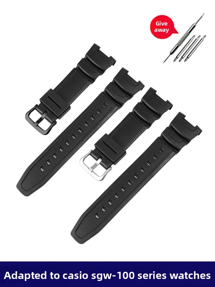 Suitable for Casio SGW-100-1V/2B Series Student Electronic Watches, Waterproof Silicone Watch Strap 3157 Accessories