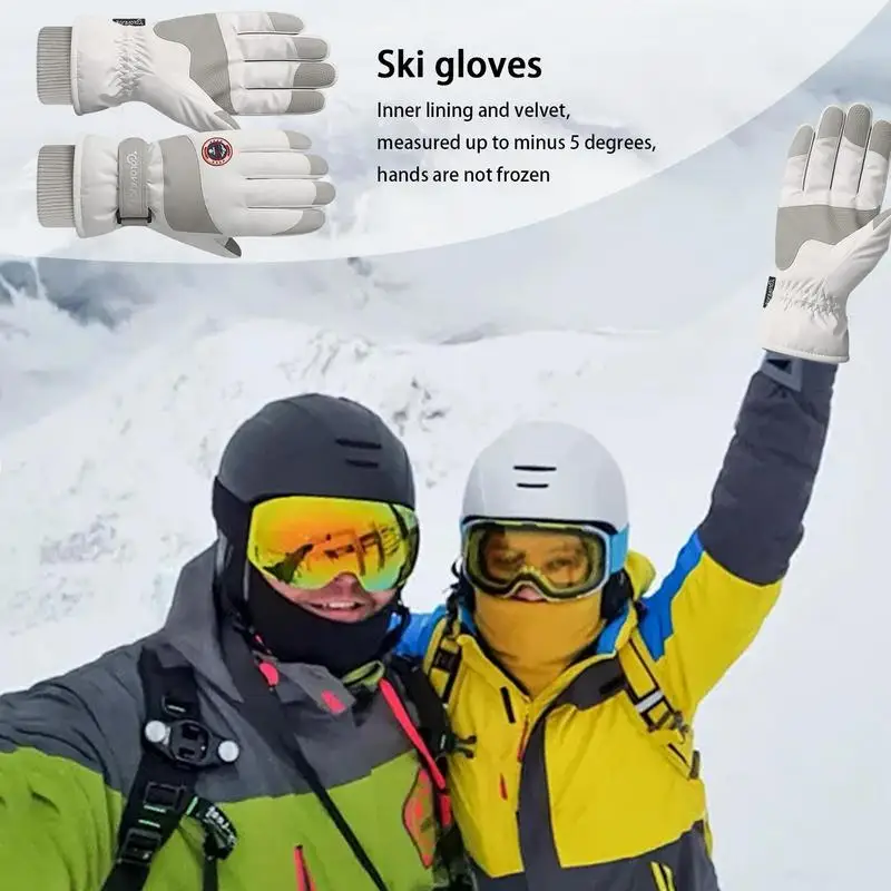 Skihandschuhe, wasserdicht, 1 Paar, Skisport, warme Handschuhe, Bildschirm, Touch, kaltes Wetter, Handwärmer, winddichte Fäustlinge für den Außenbereich