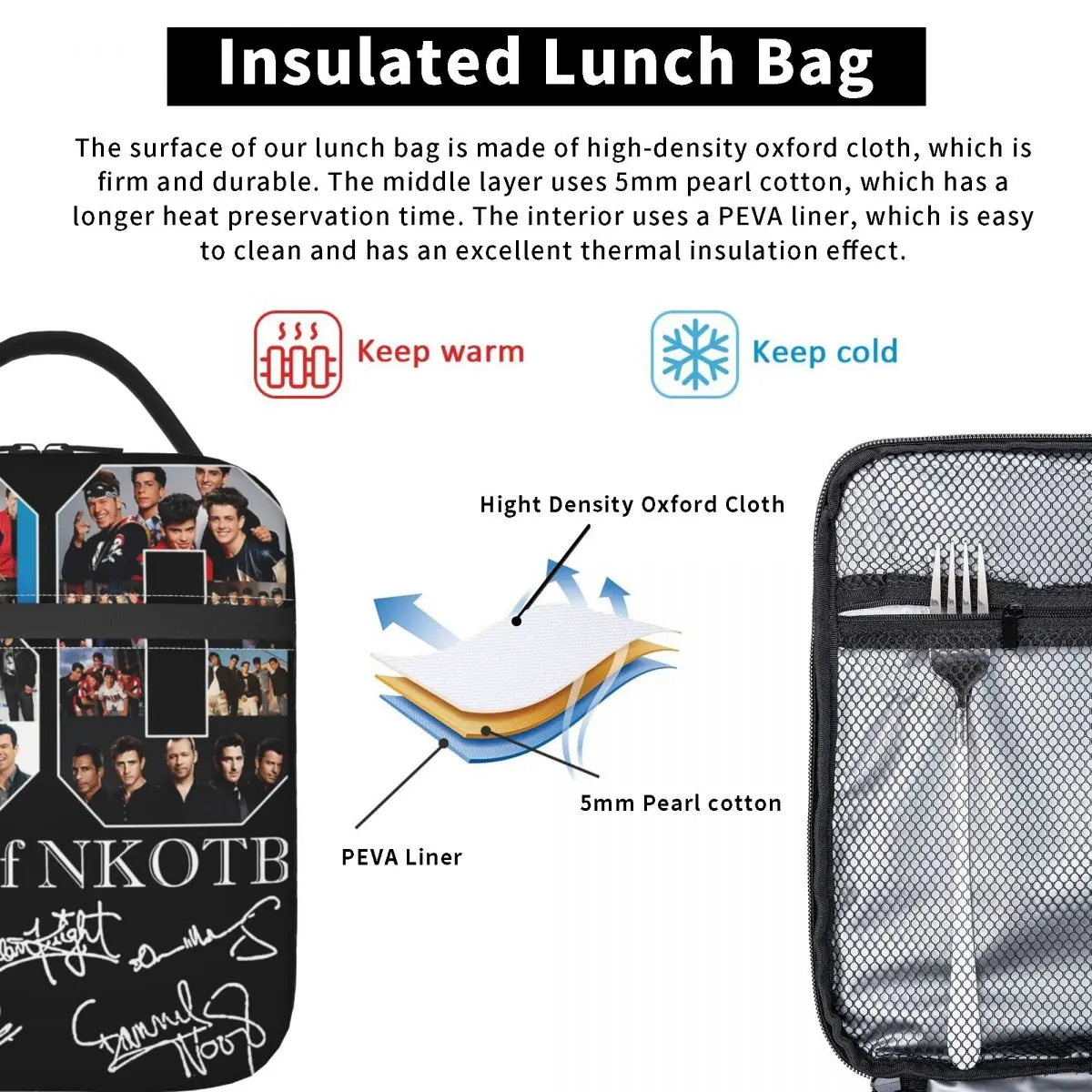 New Kids On The Block Band 30 Years Thermal Insulated Lunch Bags for School NKOTB Magic Summer 2024 Tour Food Container Bags