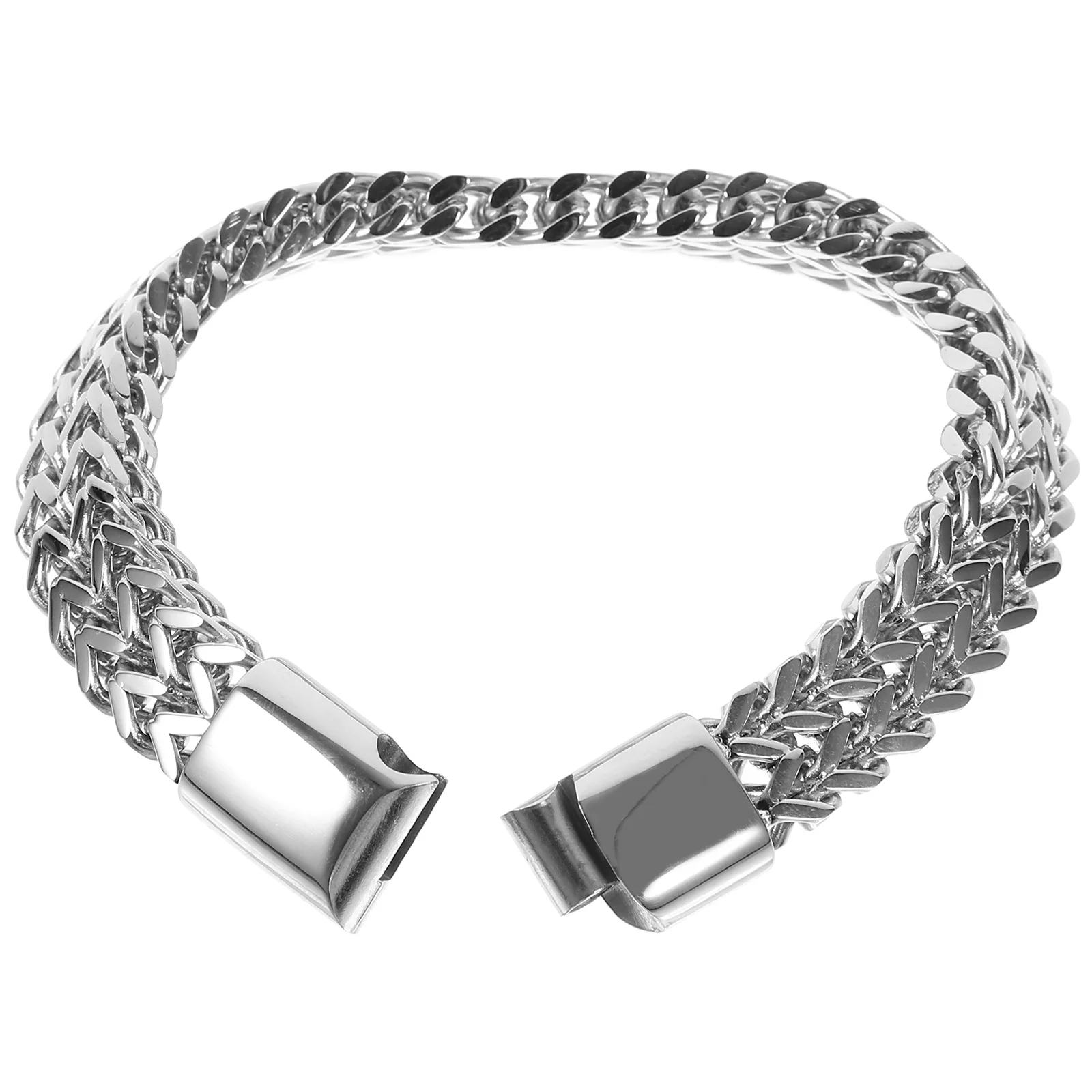 

Stainless Steel Bracelet for Men Adjustable Punk Bangle with Lock Clasp Openable Design Anti-Stress Fashion Jewelry Gift