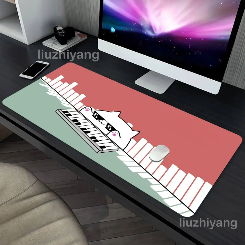 

Cute Cat White Paws Red Mouse Pad XXL Anime Desk Mat Gaming Laptop Mouse Pad Minimalist Office Rug Gaming Keyboard and Mouse Pad