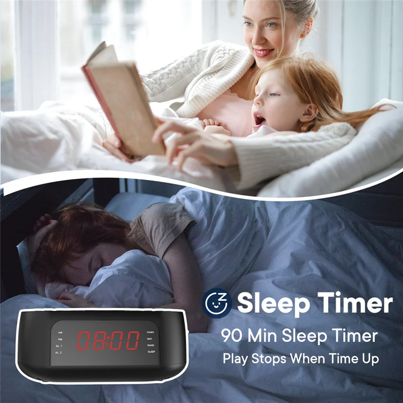 FFYY-Protable DVD CD Player FM Alarm Clock Bluetooth Speaker Music Player Home CD Player UK Plug