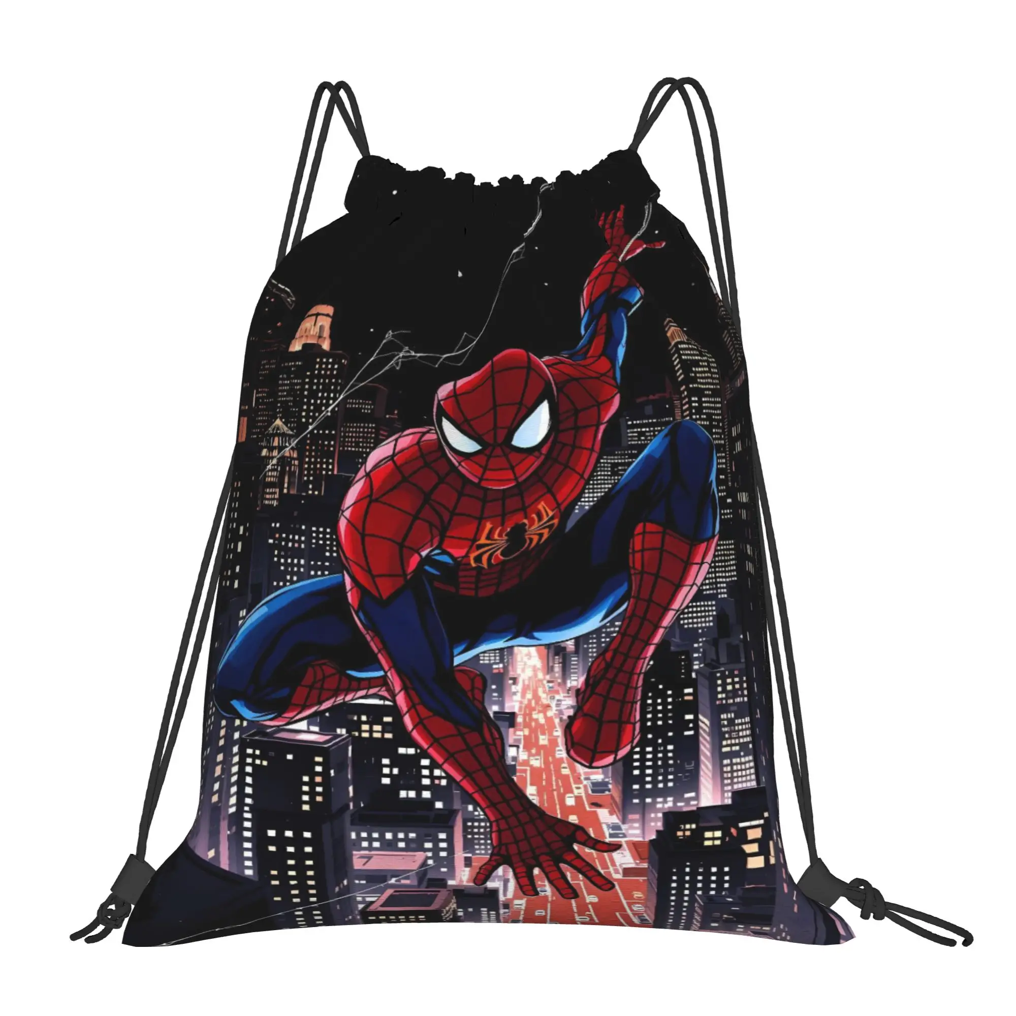 S-Spiders Heroes Drawstring Bag  Retro Large Sackpack String Bags Students Football Gym Backpack