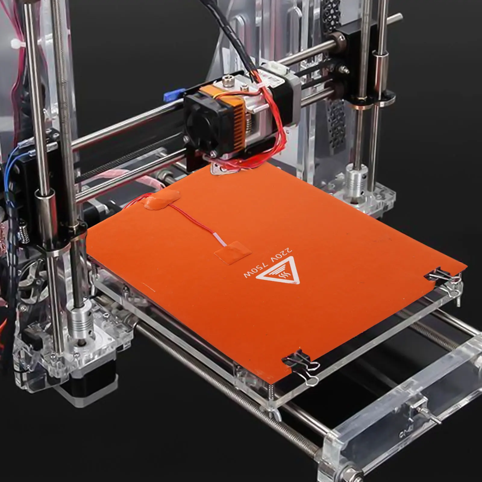

Accessories Silicone Heater Heat Heating Home Replacement Parts Orange 20x30cm Pad Rubber Silica gel For 3D Printer