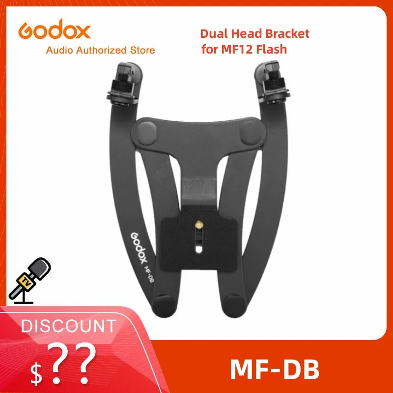 

Godox MF-DB Dual Head Bracket Flash Support for MF12 Flash Insect Macro Photography Accessories for Nikon/ Sony DSLR Cameras