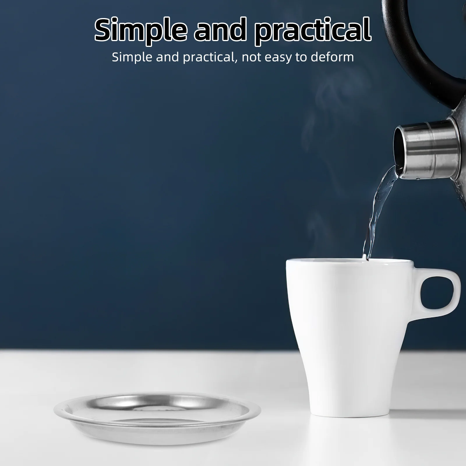 

12Pcs Stainless Steel Tea Bag Holder Round Tray Drip Saucer Teabag Coaster Kitchen Seasoning Dish Small Plate Metal Tray