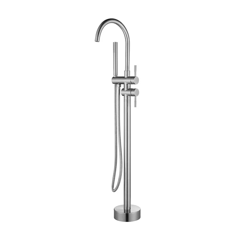 luxury 304 stainless steel Two functions freestanding bathtub faucet