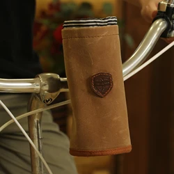 Tourbon Vintage Bike Water Cup Coffee Beer Pouch Cover Bag Cell Phone Holder Bicycle Storage Canvas Cycling Accessories