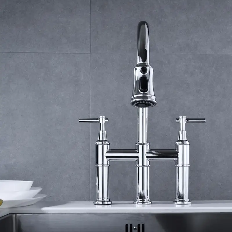 

Spot Bridge Kitchen Faucet with Pull-Down Sprayer