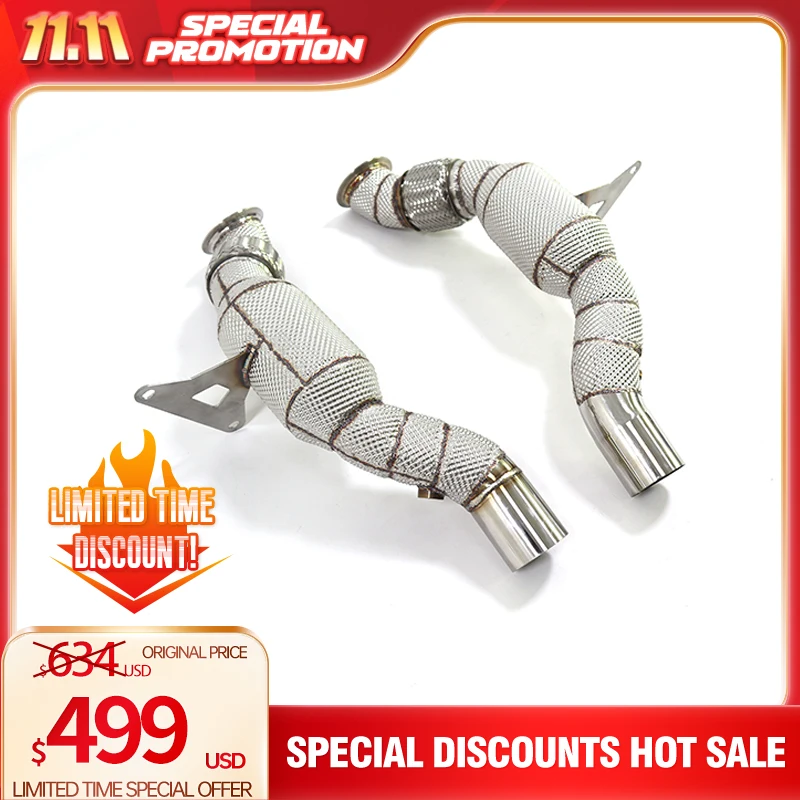 Limited time offer HMD Exhaust System High Flow Performance Downpipe for Ferrari 488 Pista Spider GTB V8 3.9T With Heat Shield