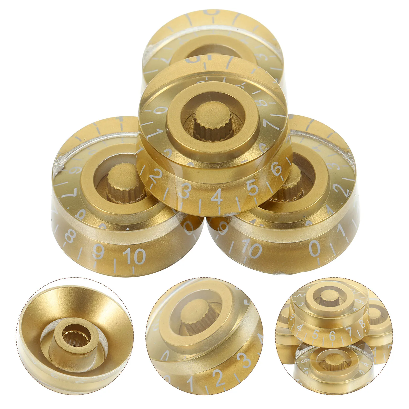 

4pcs Electric Knob High-Grade Acrylic Transparent Volume Tone Control Replacement For Guitar Bass Split- Potentiometer