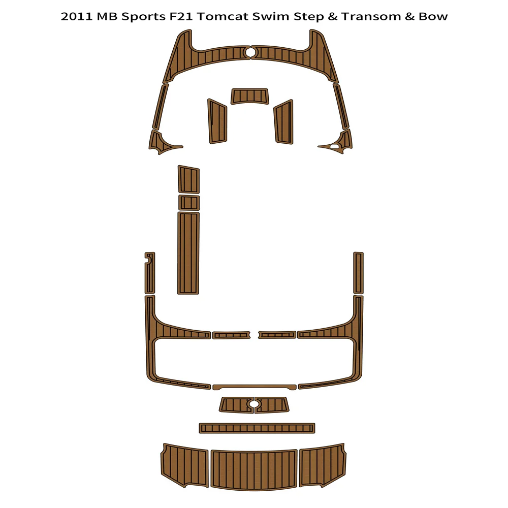 

2011 MB Sports F21 Tomcat Swim Step Transom Bow Mat Boat EVA Teak Deck Floor Pad