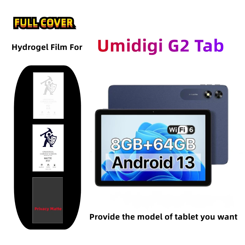 

2pcs Anti Spy Tablet Screen Protector For Umidigi G2 Tab Matte Hydrogel Film For Umidigi G2 Tab Clear Protective Film Full Cover