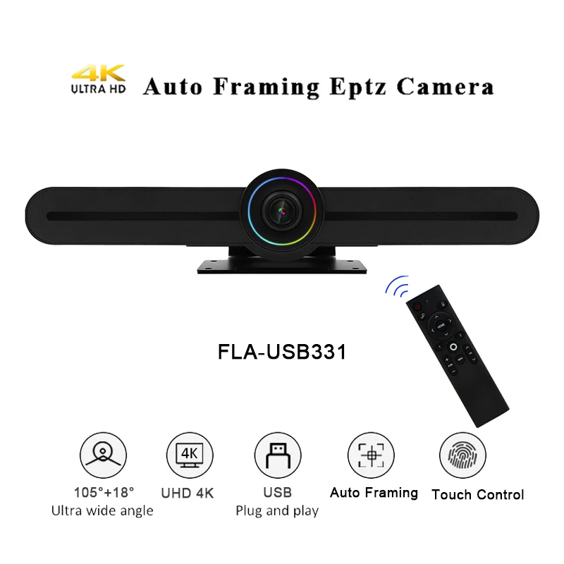 Ultra HD Wide Angle 4K EPTZ USB Webcam Auto Framing Conference Camera All in one Video Soundbar Video Conferencing System