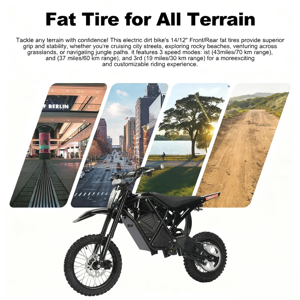 US 3-7 Delivery Electric Motorcycle Dirt Bike 48V Lithium Battery Full Suspension Electric Mountain Bike image 5