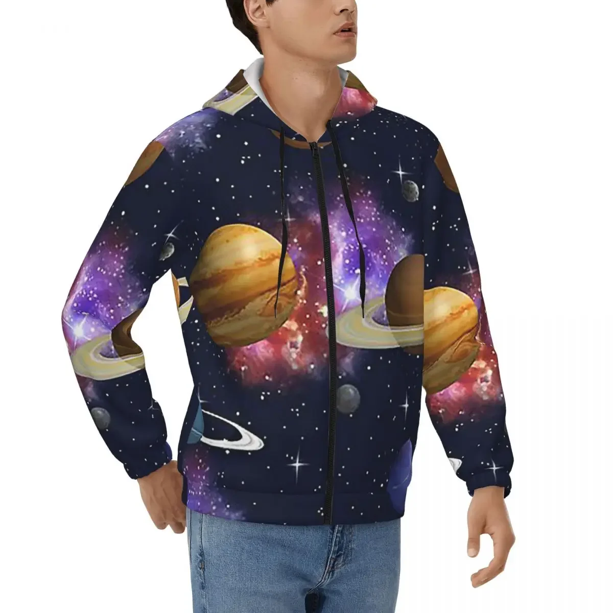 

Толстовки на молнии с солнечной системой, космические планеты, Вселенная, пуловер в стиле хип-хоп, осень-зима, мужская и женская толстовка, топы с длинными рукавами