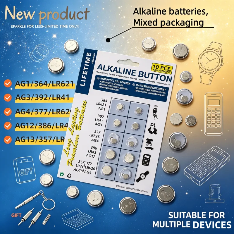 10PCS 1.5V Lithium AG1 LR621 AG3 LR41 AG4 LR626 AG12 LR43 AG13 LR44 Button Batteries Cell Coin Watch Toys Remote Batter