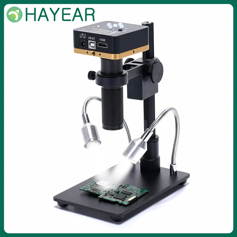 

HAYEAR 150X Lens 34MP 2K 1080P 60FPS FHD HDMI-Compatible USB Digital Industrial Microscope Camera for Mobile Repair Soldering