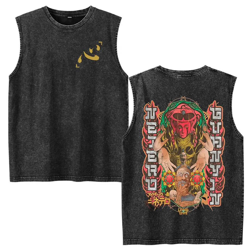 Anime Hunter X Hunter Phantom Troupe Hisoka Vintage Washed Weste T-Shirt Herren Damen Kleidung Mode Ärmellose Tanktops T-Shirts – Detail 6
