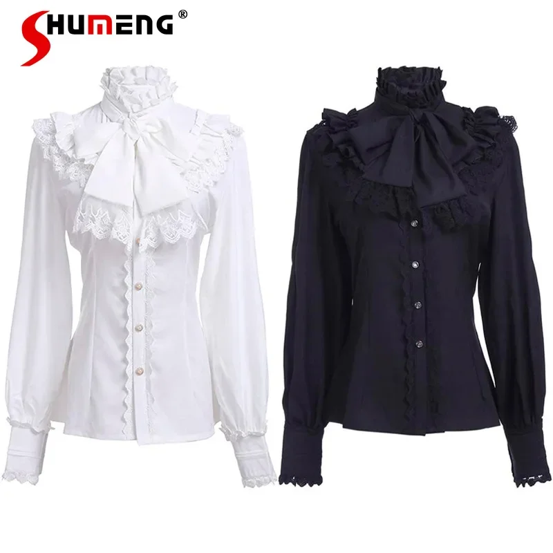 

New Blouse Women's Shirt Vintage Long Sleeve Slimming Lotus Pleated Solid Color Slim Fit Feminine Fashion Comfort Shirts