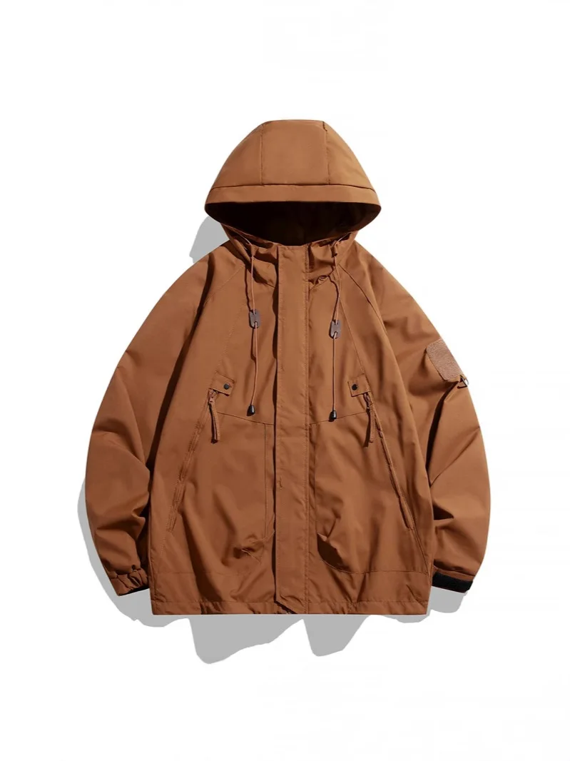 

Workwear, assault suit, hooded new jacket, men's motorcycle style workwear jacket, outdoor waterproof, high-quality spring