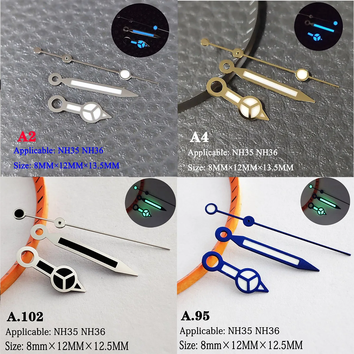Puntatore manuale NH35 Puntatore manuale NH36 ago argento verde luminoso accessori per orologi adatti per movimento nh36 di seconda mano nh35