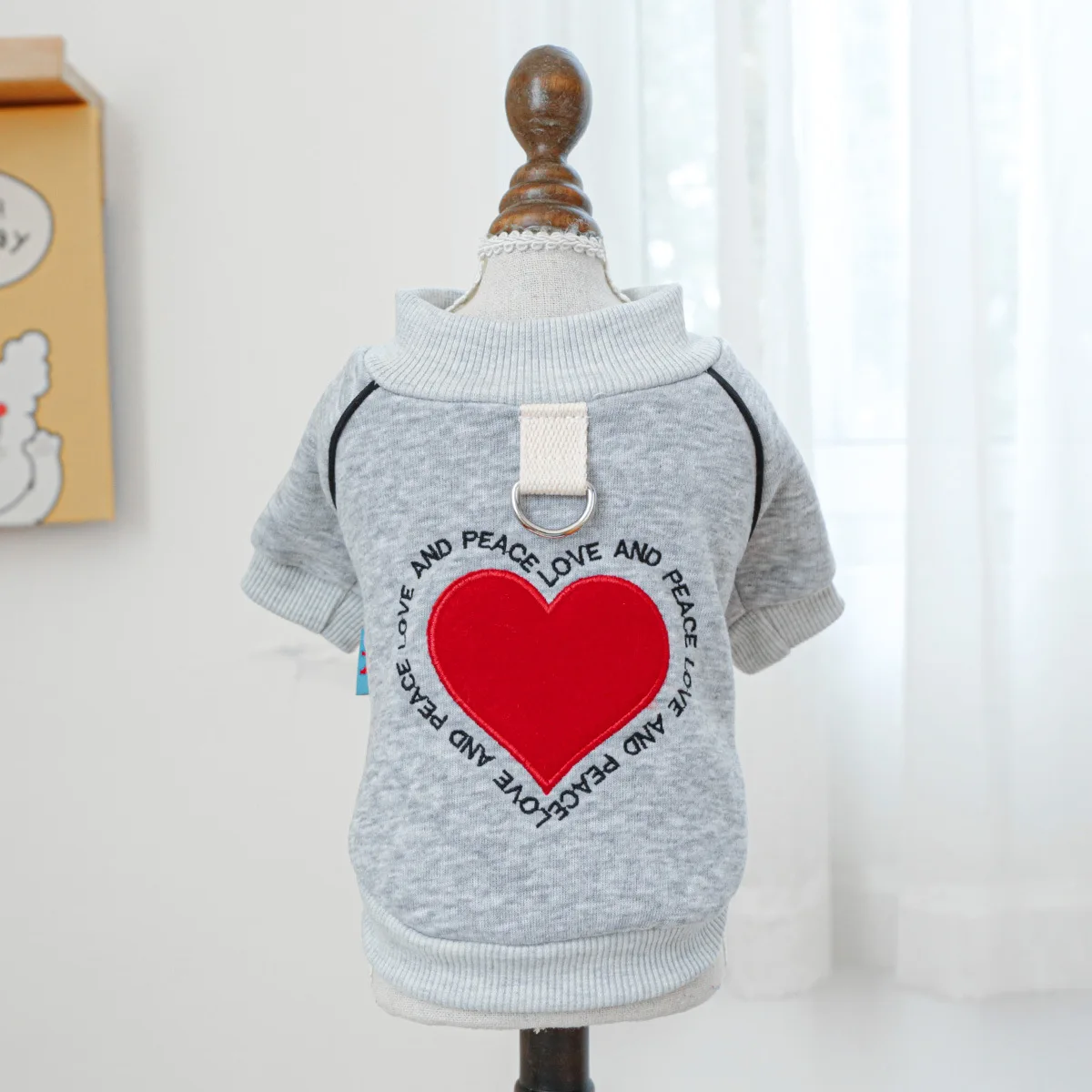 Pet Clothes Dog Cat Clothing Clothing Sweater Love Peace Crew Neck