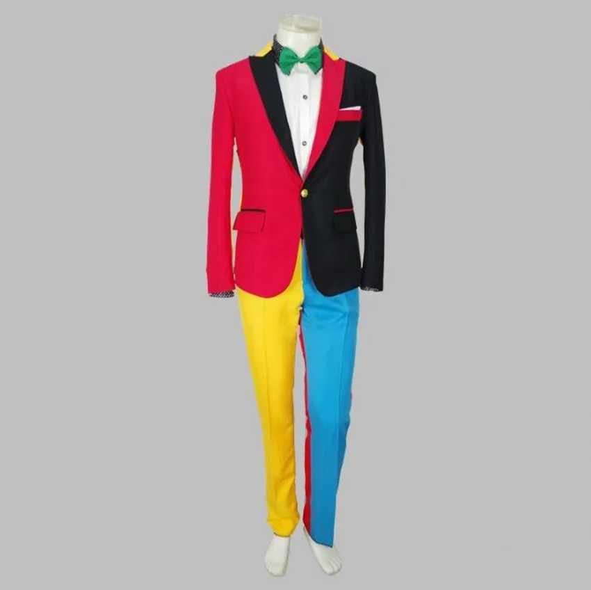 Nightclub Men's Irregular Color Matching Suits Luxury Male Personality Party Blazers Coats Slim Jacket Men Wedding Suit Outwear