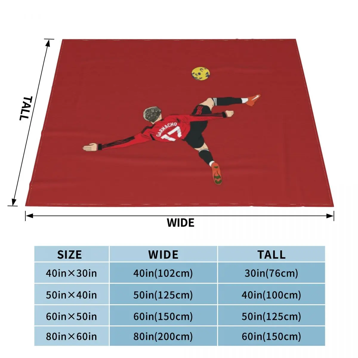 Alejandro Garnacho Bicycle Kick Overhead Goal An Ultra-Soft Micro Fleece Blanket