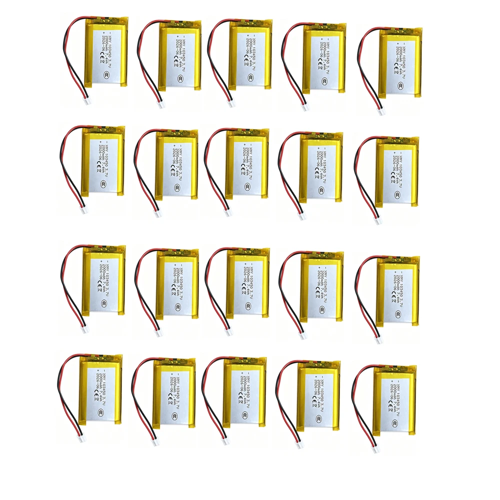 103450 3,7 V 2000 mAh wiederaufladbarer Polymer-Lithium-Akku Jst PH 2,0 mm 2-poliger Stecker für Kamera, GPS, Navigator, MP5, Bluetooth-Headset