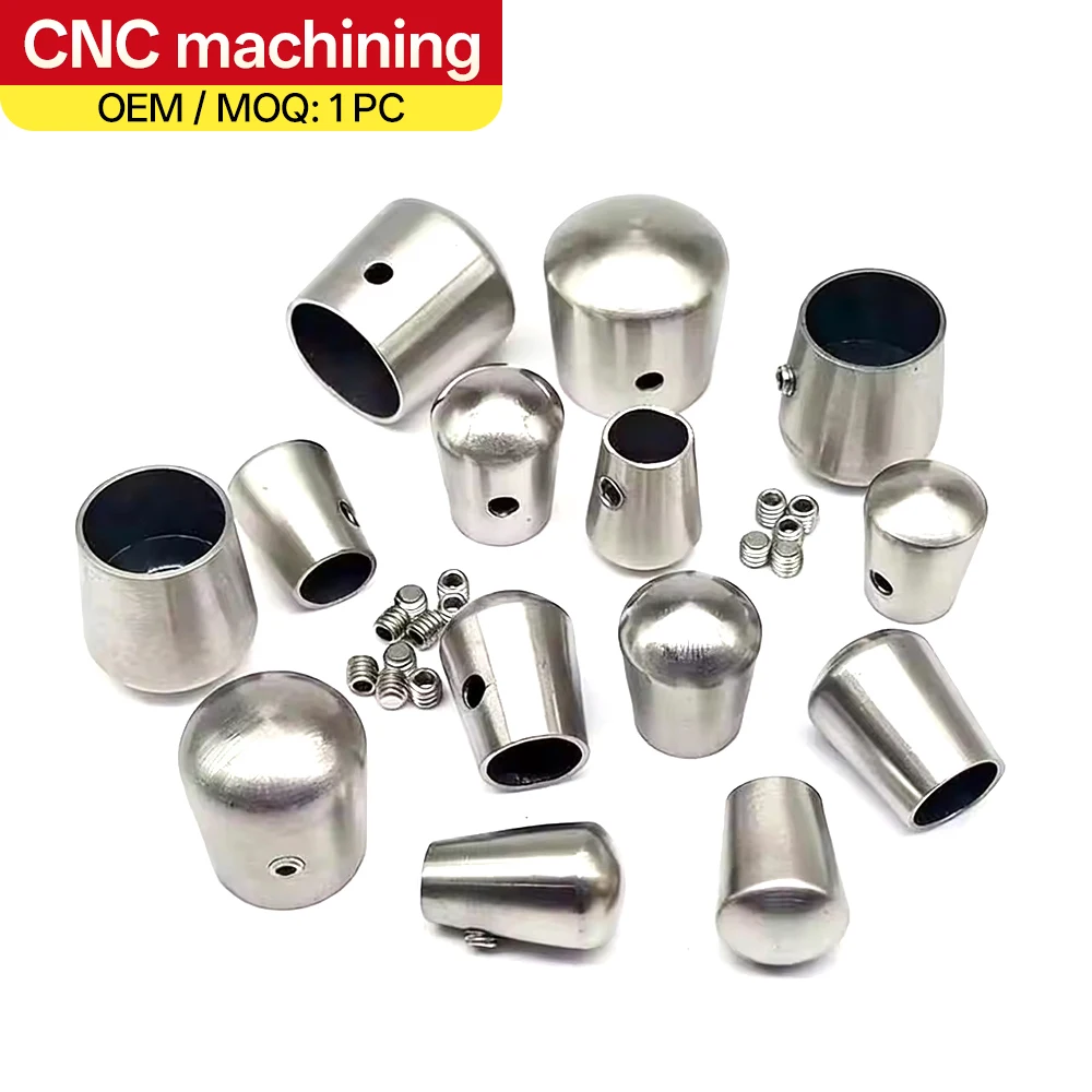 Custom Stair Hardware Modern Design Stainless Steel Balustrade Accessories Stair End Cap Brackets, Elbows, and Cover Plates