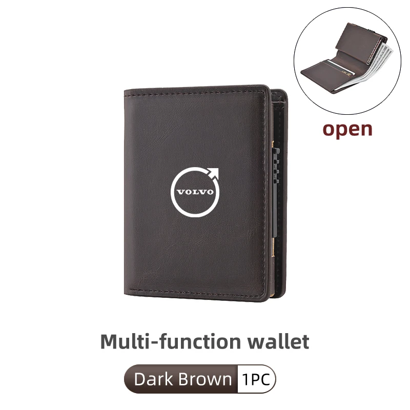 Leather Pop-up Wallet ID Card Storage Bag For Volvo XC90 XC60 C30 T6 S60 C70 XC40 V40 XC70 V70 V60 V50 S80 S40 AWD V90 S90