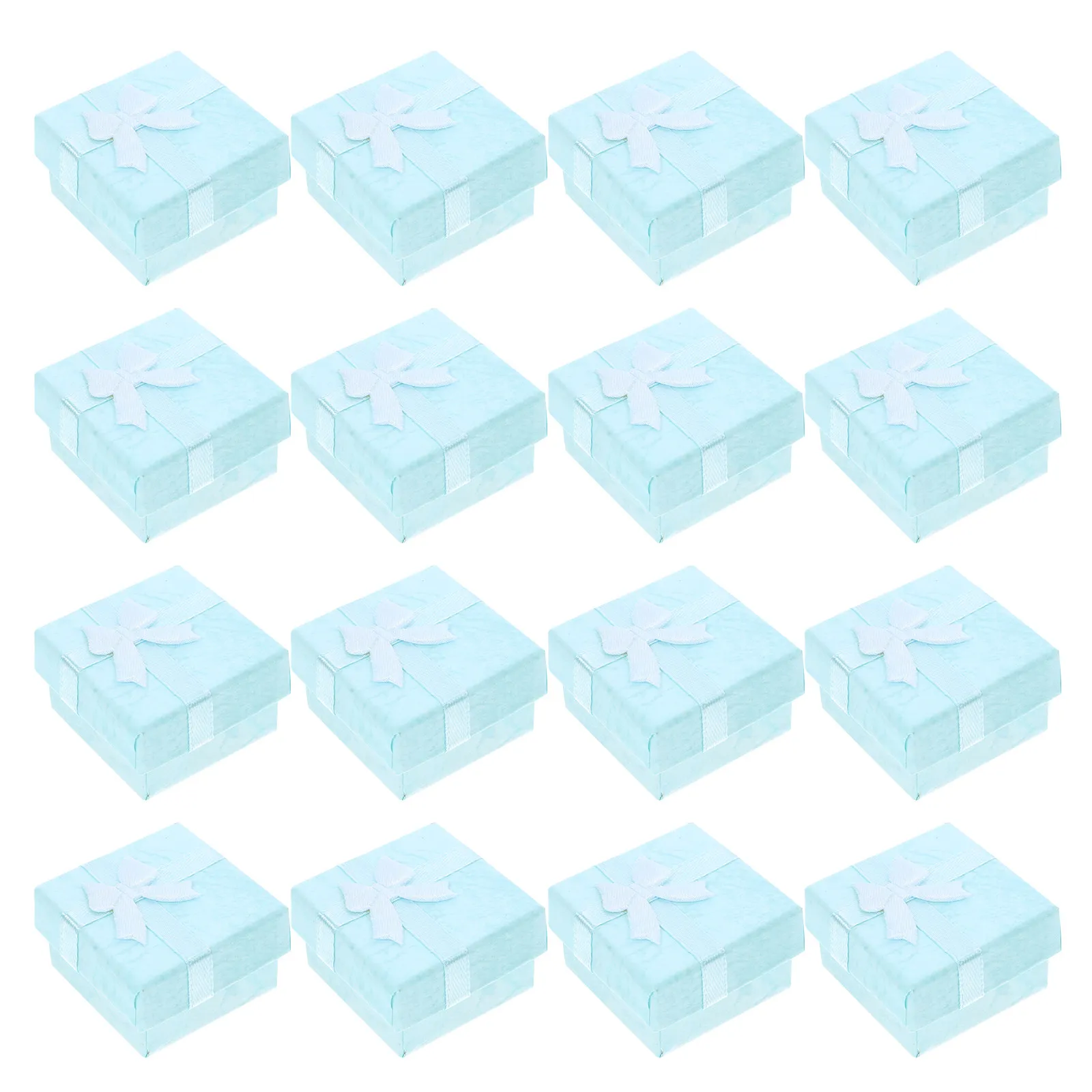 16Pcs Premium Bowknot Jewelry Storage Box for Women Ring Earring Necklace Organizer Wedding Valentine Gift Dressing Table Decor