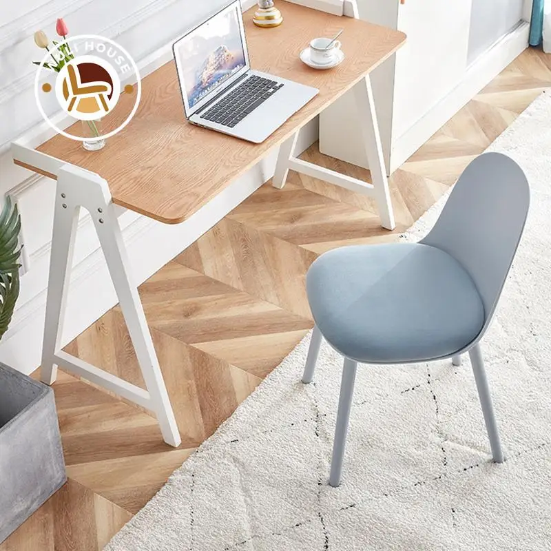 Wuli Nordic krzesło do jadalni plastikowe krzesło biurowe Design Sense Home krzesło do makijażu biały nowoczesny minimalistyczny stołek oparcie Drop