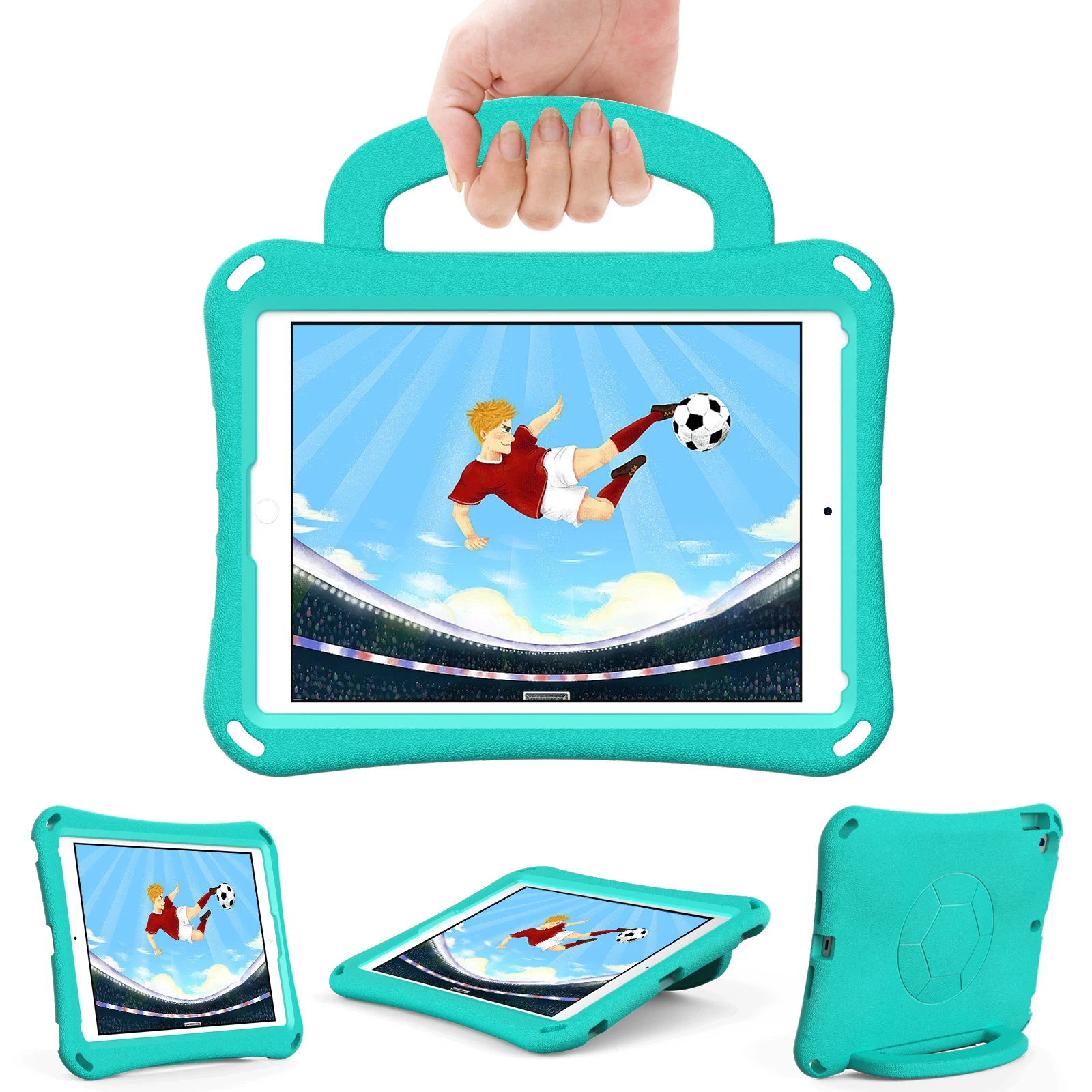For IPad 10th 2022 Air 4 5 10.9 10.2 7th 8th 9th Pro 11 10.5 9.7 2017 2021 2018 Mini 4 5 Case Kids EVA Tablet Football Cover