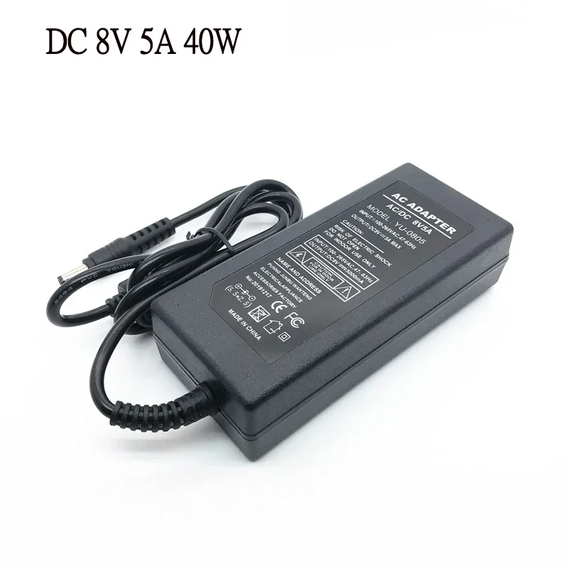 DC Power Adapter 8V 5A Switching Power Supply for Yongnuo LED Video Light YN600L Series YN300III YN168 YN216 YN1410 YN300Air