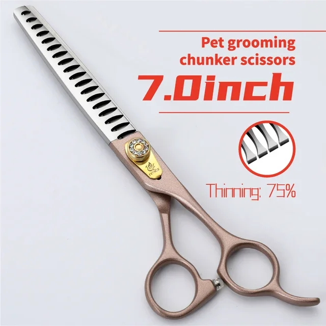 Fenice 7.0/7.5inch Dog Beauty Scissors Professional Thinning Scissors Pet Items Chunker Scissors Dog Pets Supplies Accesories