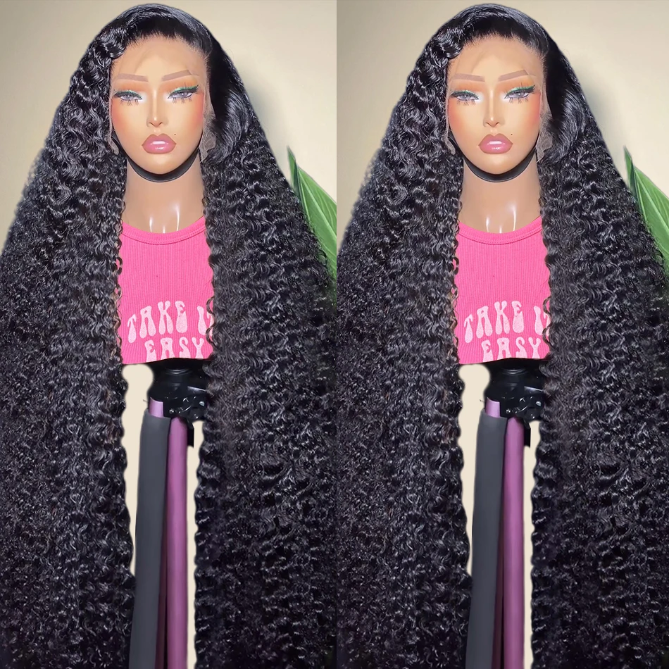 

Mossily 250 Density 40 Inch Curly Deep Wave 13x4 Lace Frontal Raw Brazilian Wigs 13x6 HD Transparent Lace Front Human Hair Wig